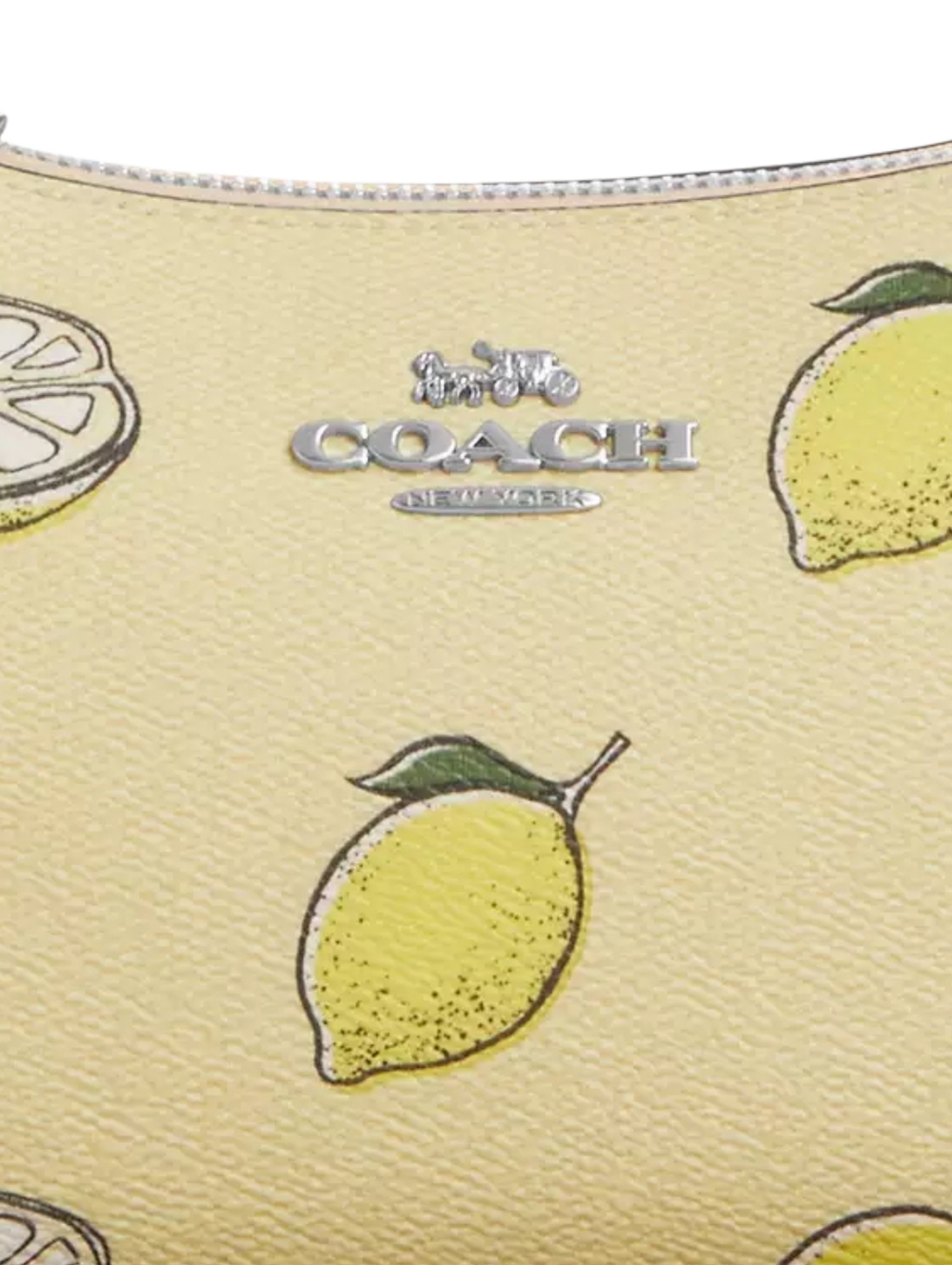 Coach Lemon Fruit Print Teri Shoulder Bag - Yellow Silver Hardware - NEW Summer - Picture 7 of 9